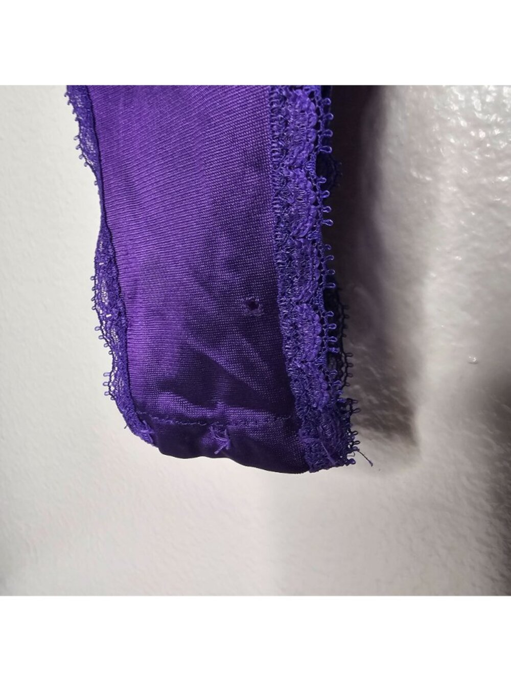 Kayser Vintage Size 34 Purple Nylon Bodysuit Sexy Lingerie  High Cut Sheer Lace - Picture 4 of 8